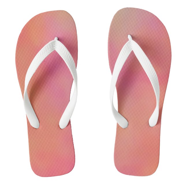 Pink and Orange Marrbled Cloud abstract Flip Flops (Footbed)
