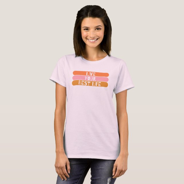 pink and orange motivation Tshirt (Front Full)