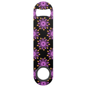 Pink and orange neon flower bar key