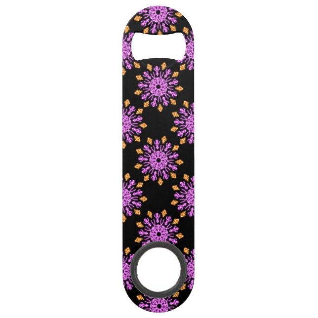 Pink and orange neon flower bar key (Front)