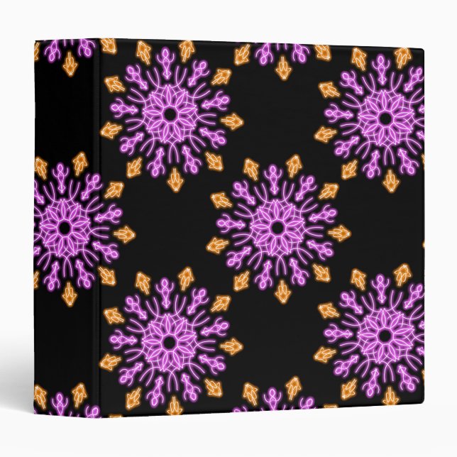 Pink and orange neon flower binder (Front/Spine)