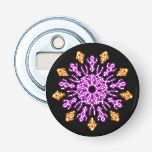 Pink and orange neon flower bottle opener