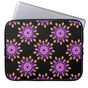 Pink and orange neon flower laptop sleeve