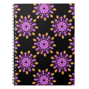 Pink and orange neon flower notebook