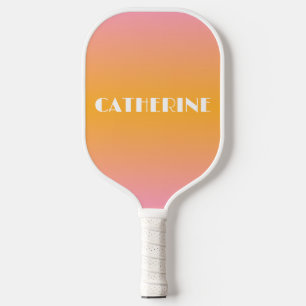 Pink and Orange Ombre Custom Name Pickleball Paddle