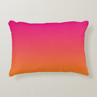 “Pink And Orange Ombre” Decorative Pillow
