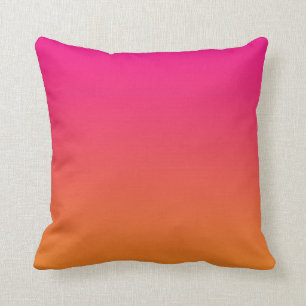 “Pink And Orange Ombre” Throw Pillow