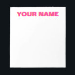 Pink and Orange Personalized Name Notepad<br><div class="desc">Elevate your note-taking experience with our chic and customizable notepad by Ellie Prints, exclusively designed to reflect your unique flair. Whether you're jotting down daily to-do lists, brainstorming creative ideas, or penning heartfelt notes, our personalized notepad is your go-to accessory for staying organized and inspired. With its ample space for...</div>