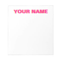 Pink and Orange Personalized Name Notepad