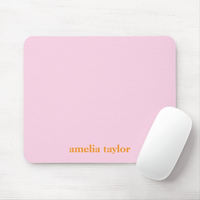 Pink And Orange Personalized Teacher Name Mouse Pad (With Mouse)