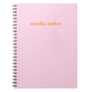 Pink And Orange Personalized Teacher Name Notebook