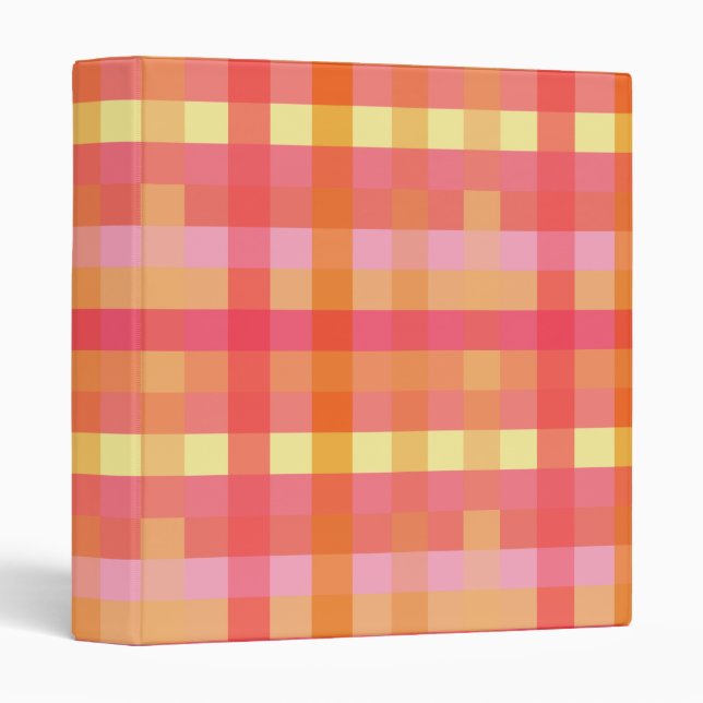 Pink and orange plaid binder (Front/Spine)