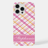 Pink and Orange Plaid Pattern
