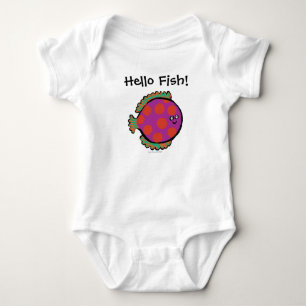 Pink and Orange Polka-Dot Fish Baby Bodysuit