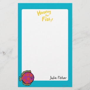 Pink and Orange Polka-Dot Fish Stationery