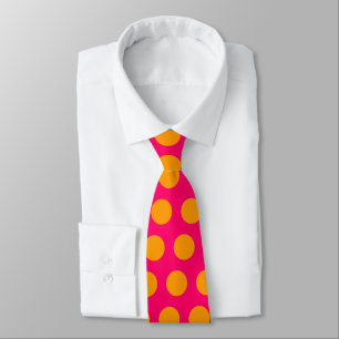 Pink and Orange Polka Dot Tie