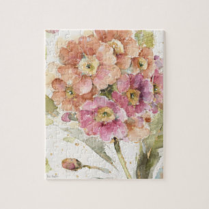 Pink and Orange Primrose Jigsaw Puzzle