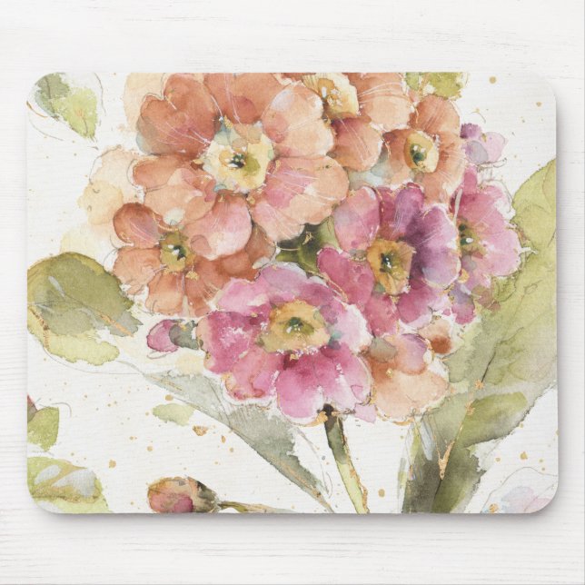Pink and Orange Primrose Mouse Pad (Front)