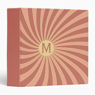 Pink and orange retro style sunburst design binder
