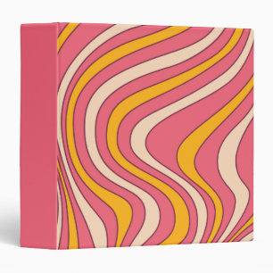 Pink and orange retro style waves binder