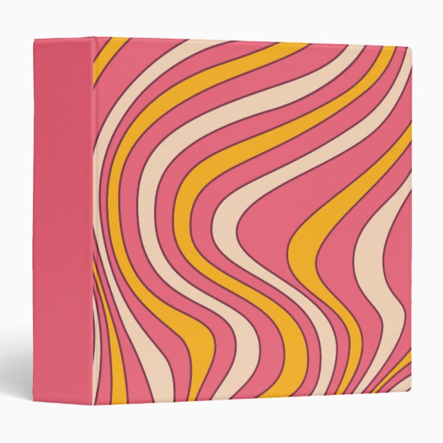 Pink and orange retro style waves binder (Front/Spine)