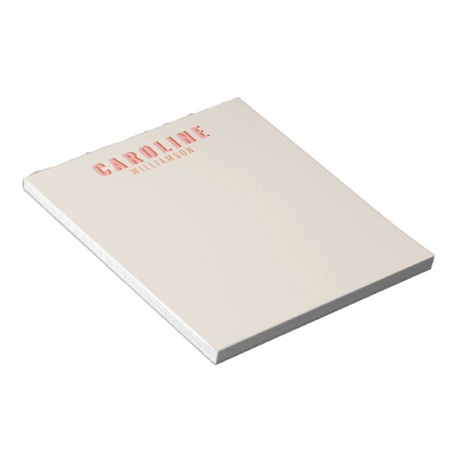 Pink and Orange Retro Typography Creative Custom Notepad (Angled)