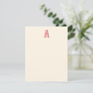 Pink and Orange Retro Typography Monogram Initial  Card