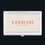 Pink and Orange Retro Typography Personalized Name Business Card Holder<br><div class="desc">Pink and Orange Retro Typography Personalized Name Business Card Case</div>