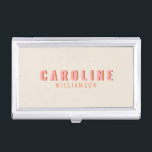 Pink and Orange Retro Typography Personalized Name Business Card Holder<br><div class="desc">Pink and Orange Retro Typography Personalized Name Business Card Case</div>