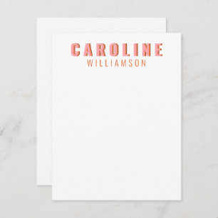 Pink and Orange Retro Typography Personalized Name Card