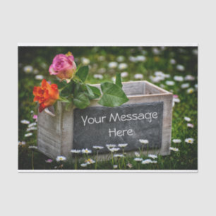 Pink and orange Rustic Country roses  Tissue Paper