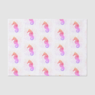 Pink And Orange Seahorse On Distressed Background Tissue Paper