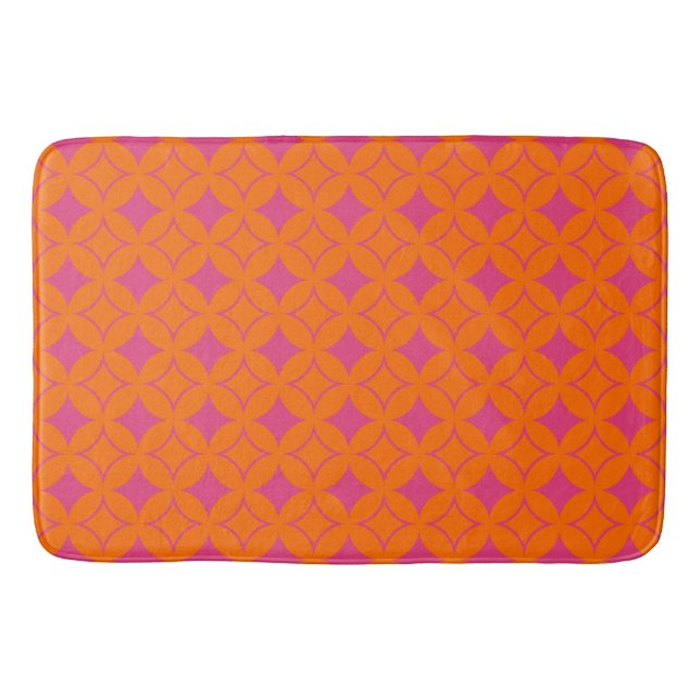 Pink and orange shippo bath mat (Front)