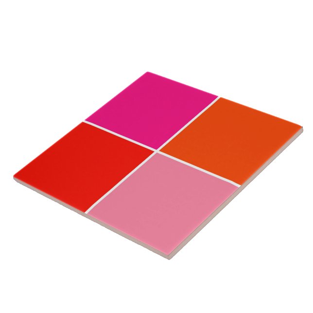 Pink and Orange Squares Tile (Side)