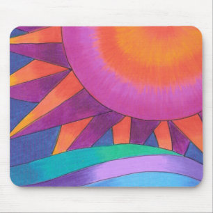 Pink and Orange Sun Mousepad