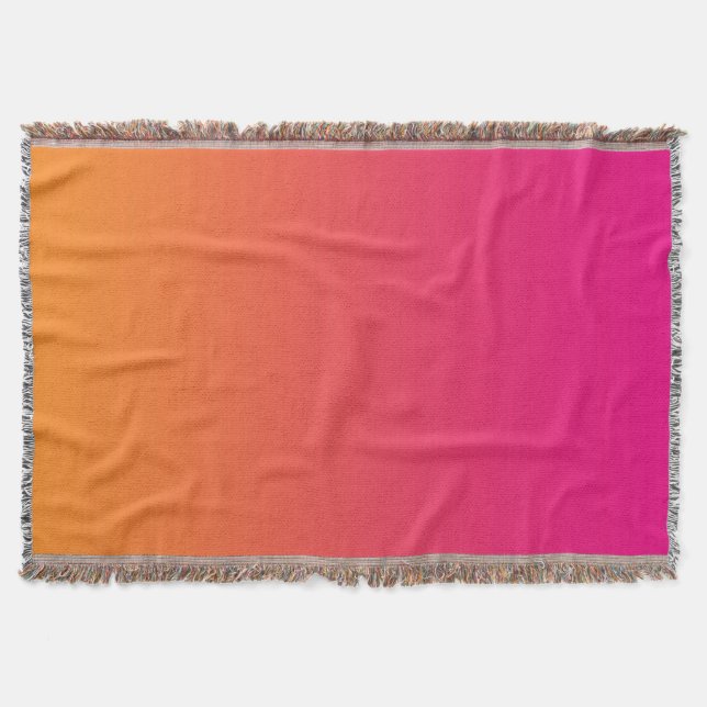 Pink And Orange Throw Blanket (Front)