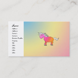 Pink and orange unicorn business card