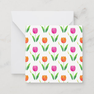 Pink and Orange Watercolor Tulips Card