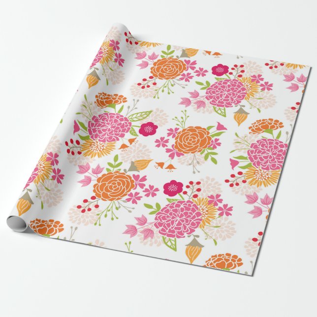 Pink and Orange Wrapping Paper (Unrolled)