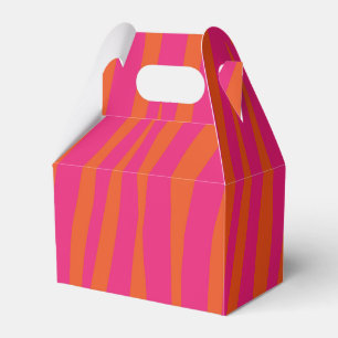 Pink and Orange Zebra Stripes Favor Box
