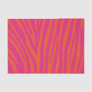 Pink and Orange Zebra Stripes Tissue Paper