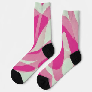 Pink and Pastel Sage Art on Socks
