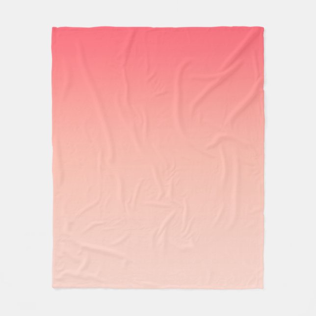Pink and peach gradient background fleece blanket (Front)