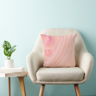 Pink and Peach Pastel Spirals Throw Pillow