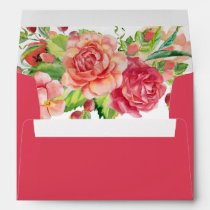 Pink and Peach Rose Cluster Envelope