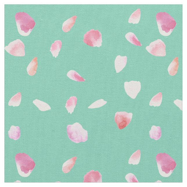 Pink and Peach Rose Petals Fabric (Close Up)