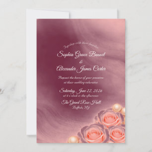 Pink and Pearl Wedding Invitation
