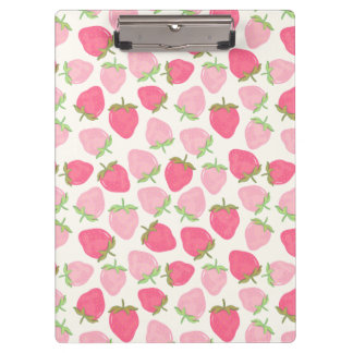 Pink and Preppy Fruity Strawberries Clipboard