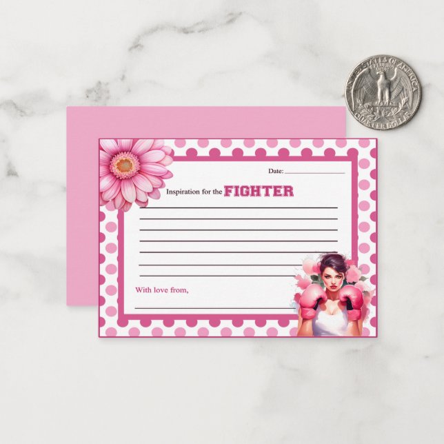 Pink and Pretty Floral Breast Cancer Advice Card (Front/Back In Situ)