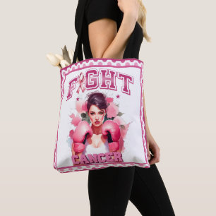 Pink and Pretty Floral Breast Cancer Tote Bag